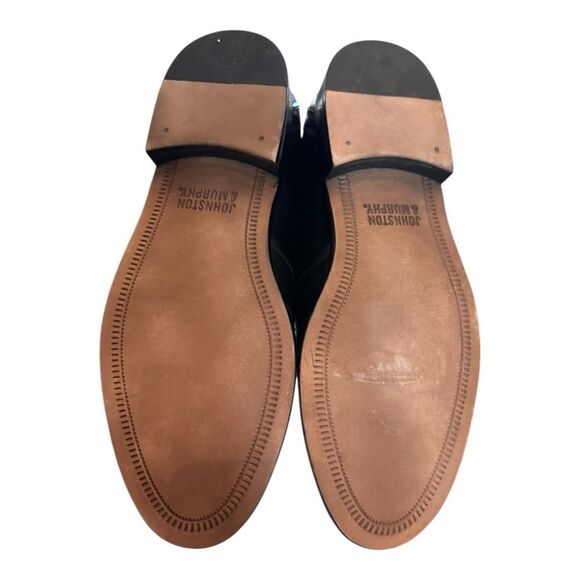New Johnston & Murphy Black Leather Slip-on Men\'s Tassel Loafers 7.5 7.5M